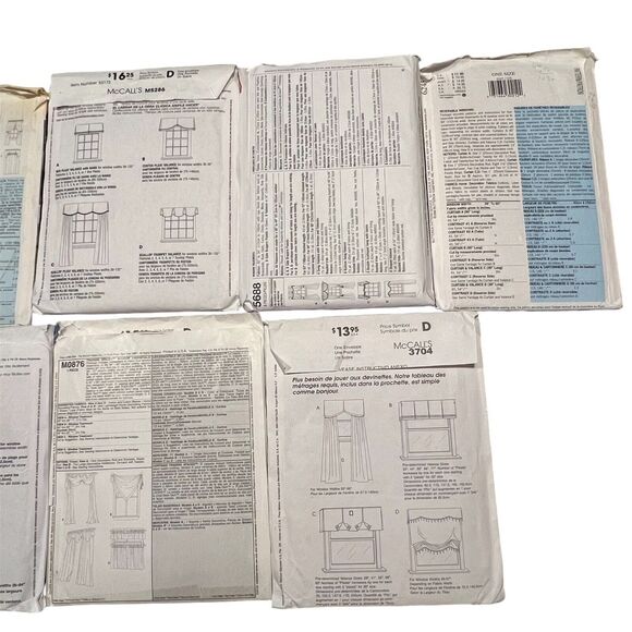 Home Dec Sewing Patterns Window Treatments Multi Styles Lot Of 11 New And Used - Picture 4 of 11